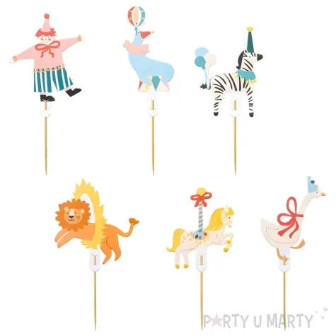 xx dekoracje do muffinek cyrk 9 11 5 cm mix 1 op 6 szt