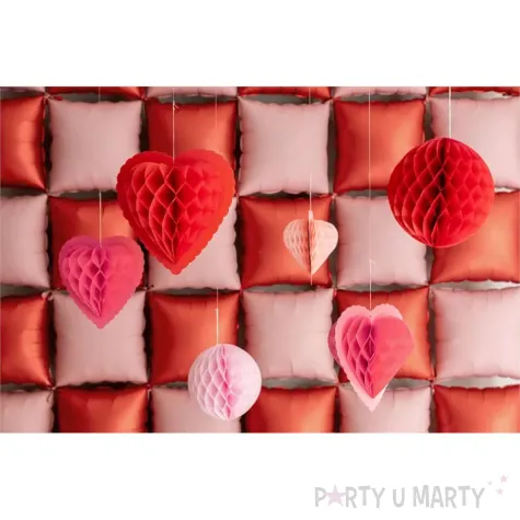 xx dekoracje papierowe honeycomb serca mix 20 30 cm 1 op 3 szt