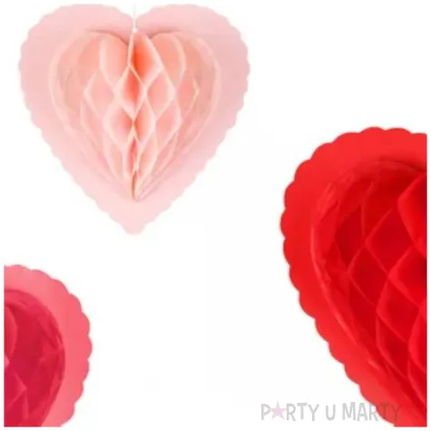 xx dekoracje papierowe honeycomb serca mix 20 30 cm 1 op 3 szt
