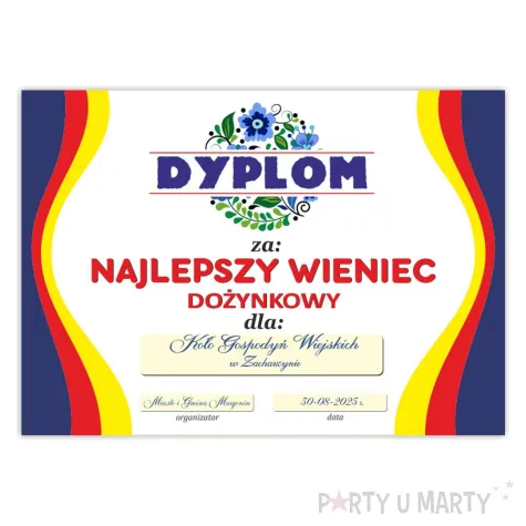 xx dyplom najlepszy wieniec dozynkowy 3