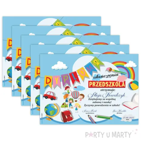 xx dyplom ukonczenia przedszkola 5 szt