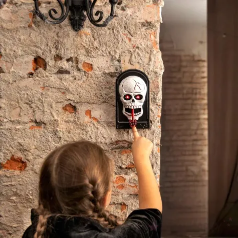 xx dzwonek do drzwi czaszka halloween