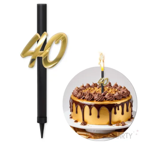 xx fontanna z dekoracja 40 urodziny zlote lust