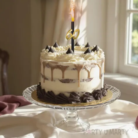 xx fontanna z dekoracja 60 urodziny zlote lust