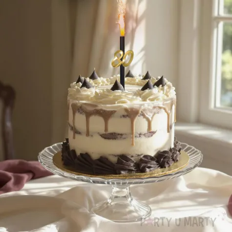 xx fontanna z dekoracja 80 urodziny zlote lust