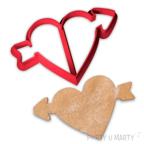 xx foremka walentynkowa serce przebite strzala