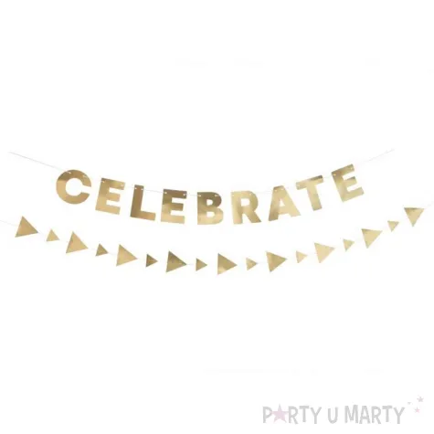 xx girlanda papierowa celebrate zlota 2 szt