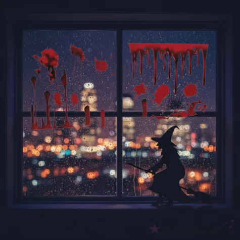 xx halloweenowa dekoracja elektrostatyczna krew