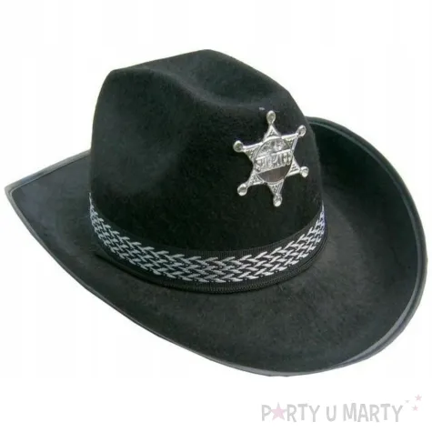 xx kapelusz kowboj z paskiem cc086 i gwiazd czarny