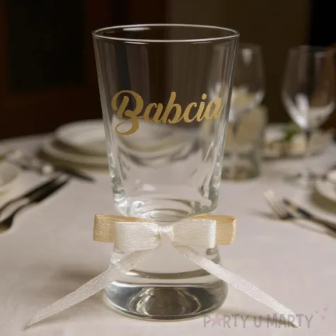 xx kieliszek do wodki babcia gold wedding z kokardka