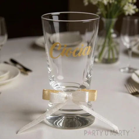 xx kieliszek do wodki ciocia gold wedding z kokardka