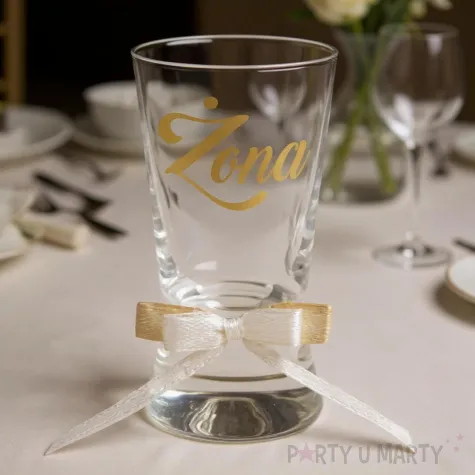 xx kieliszek do wodki zona gold wedding z kokardka