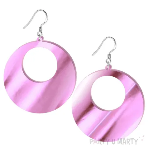 xx kolczyki kolka rozowe lustro