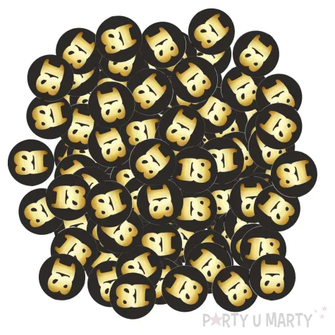 xx konfetti 18 urodziny zloto czarne