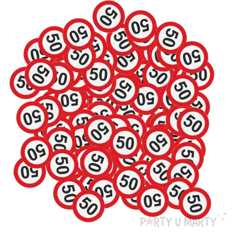 xx konfetti 50 urodziny traffic