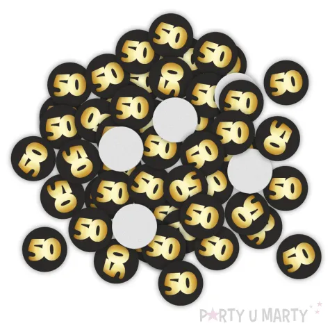 xx konfetti 50 urodziny zloto czarne