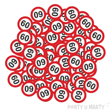 xx konfetti 60 urodziny traffic