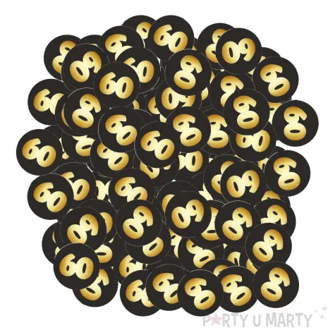 xx konfetti 60 urodziny zloto czarne