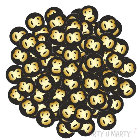 xx konfetti 80 urodziny zloto czarne