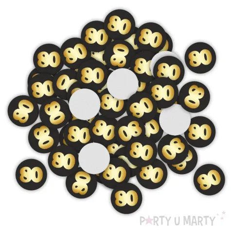 xx konfetti 80 urodziny zloto czarne