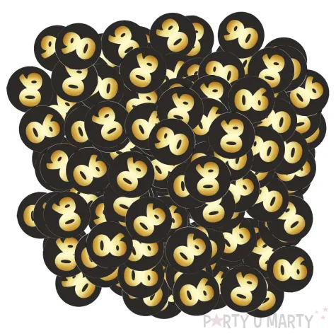 xx konfetti 90 urodziny zloto czarne