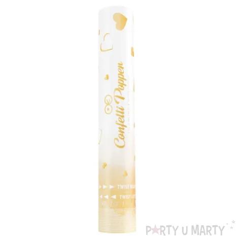 xx konfetti serca bialo zlote 30cm