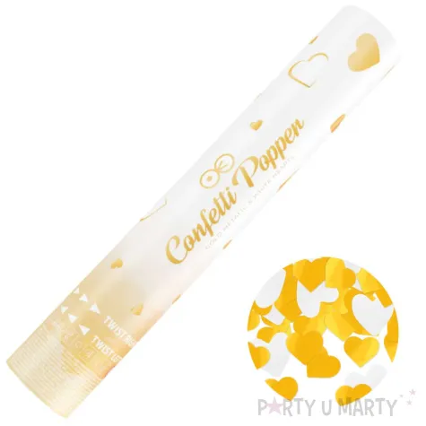 xx konfetti serca bialo zlote 60cm