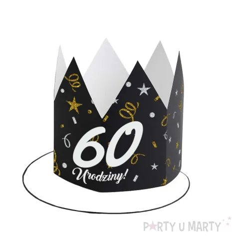xx korony papierowe 60 urodziny glamour birthday 3 szt