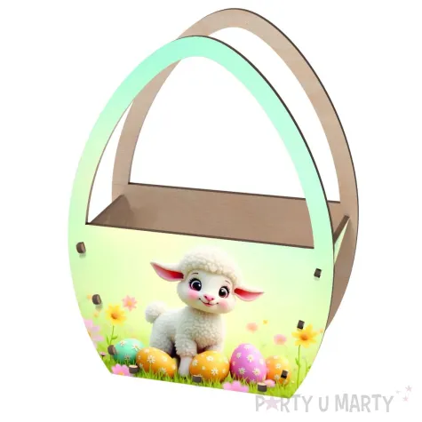 xx koszyk wielkanocny baranek i pisanki