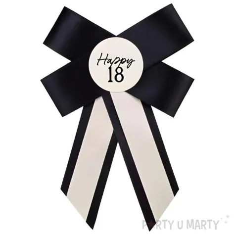 xx kotylion na 18 urodziny kremowo czarny 11x17 cm