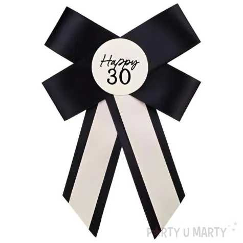 xx kotylion na 30 urodziny kremowo czarny 11x17 cm