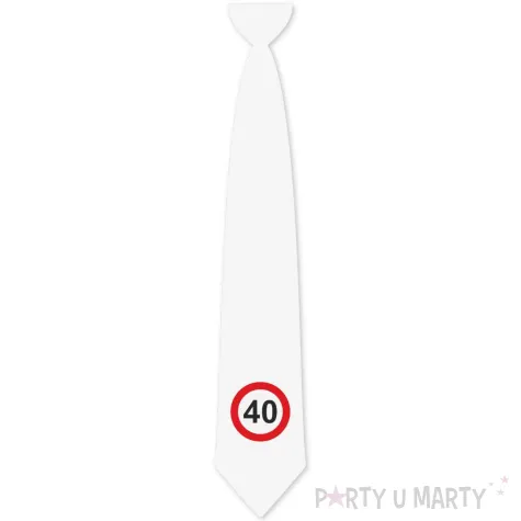 xx krawat bialy 40 urodziny traffic