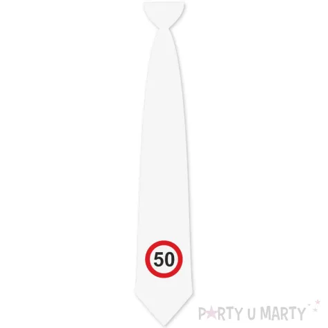 xx krawat bialy 50 urodziny traffic