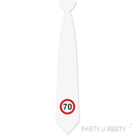 xx krawat bialy 70 urodziny traffic