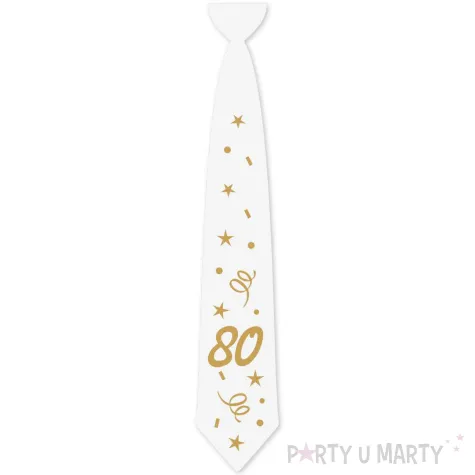 xx krawat bialy glamour birthday 80