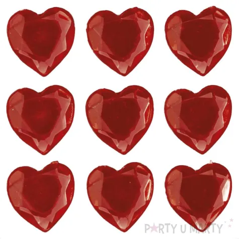 xx krysztalki samoprzylepne serca 10x10mm czerwony 627670