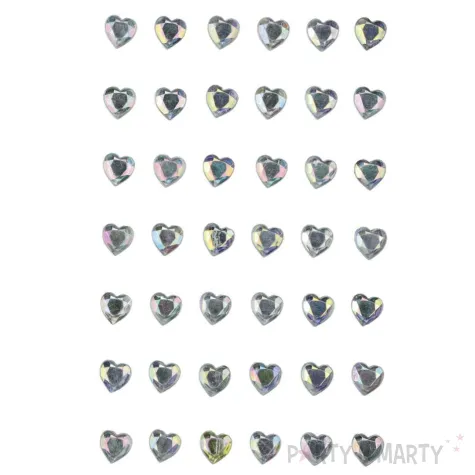 xx krysztalki samoprzylepne serca 8x8mm srebrne