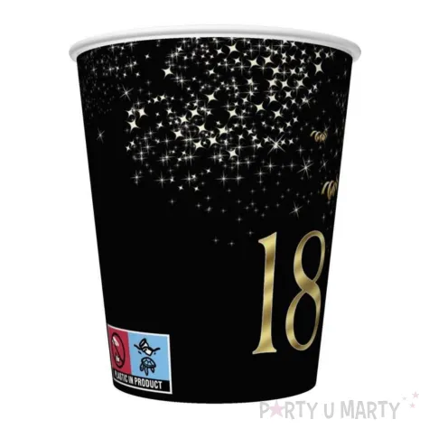 xx kubeczki set 18th golden urodziny 18