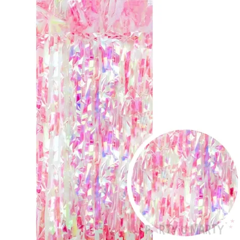 xx kurtyna party opalizujacy rozowy 100x200cm