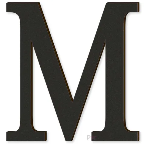 xx litera laminowana times m czarny rozm s