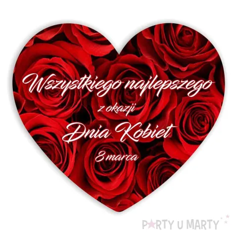 xx magnes na dzien kobiet czerwone roze