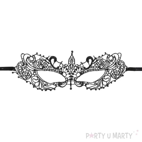 xx maska karnawalowa koronkowa wzor 1 czarny