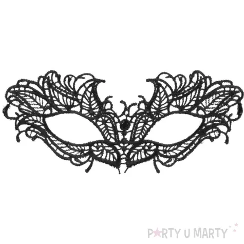 xx maska karnawalowa koronkowa wzor 2 czarny