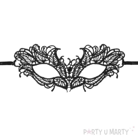 xx maska karnawalowa koronkowa wzor 2 czarny