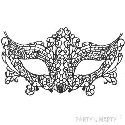 xx maska karnawalowa koronkowa wzor 3 czarny