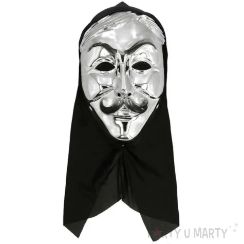 xx maska srebrna nieznajomy z kapturem