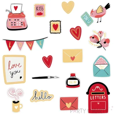 xx milosne walentynkowe naklejki mix 18 szt