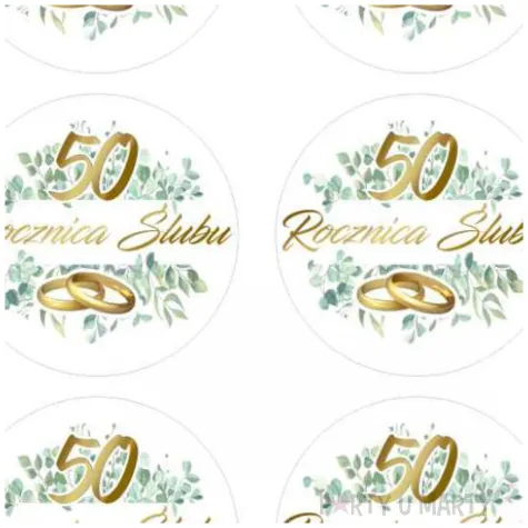 xx naklejki 5 cm 50 rocznica slubu