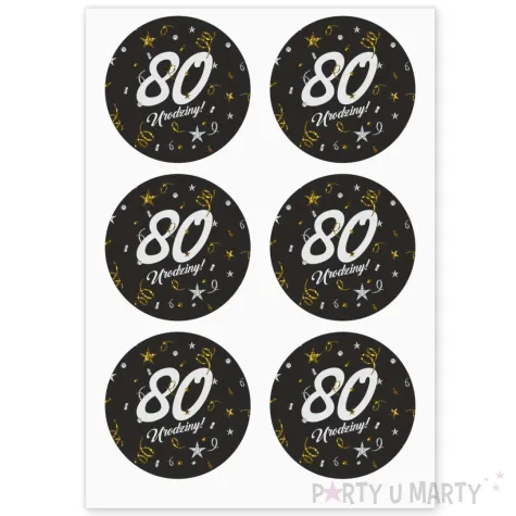 xx naklejki 80 urodziny glamour birthday