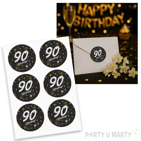 xx naklejki 90 urodziny glamour birthday
